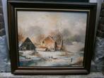 Jan Hendrik Miller: Winterlandschap, Hollandse meester, Ophalen of Verzenden