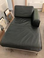 Ikea chaise longue zwart leder - zeer goede staat, Ophalen, Gebruikt