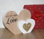 Houten hart “All you need is love”, Overige materialen, Wit, Nieuw, Ophalen of Verzenden