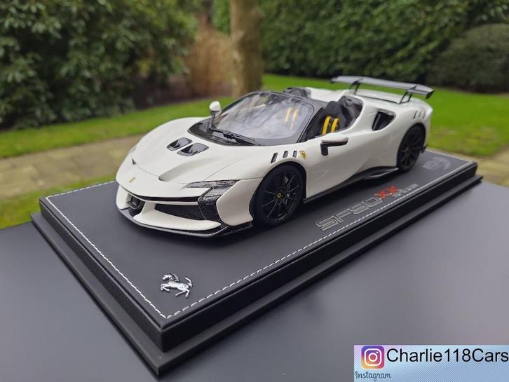 BBR 1/18 Ferrari SF90 XX Spider White Cervino carbon options, Hobby en Vrije tijd, Modelauto's | 1:18, Nieuw, Ophalen of Verzenden