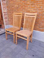 Teak stoelen, Huis en Inrichting, Ophalen, Zo goed als nieuw, Hout, Twee