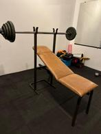 Banc de musculation avec poids VINTAGE, Pectoraux, Enlèvement, Utilisé, Métal