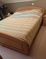 Houten bed in blanke eik + lattoflex + matras 160x200 cm, Ophalen, Gebruikt, Tweepersoons, 200 cm