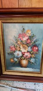 Klassiek schilderij bloemen ingelijst, Antiek en Kunst, Ophalen