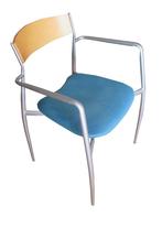 eetkamerstoel (4 stuks), Huis en Inrichting, Stoelen, Ophalen, Gebruikt, Blauw, Metaal