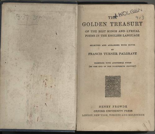 The golden treasury of the best songs and lyrical poems, Boeken, Literatuur, Gelezen, Ophalen of Verzenden