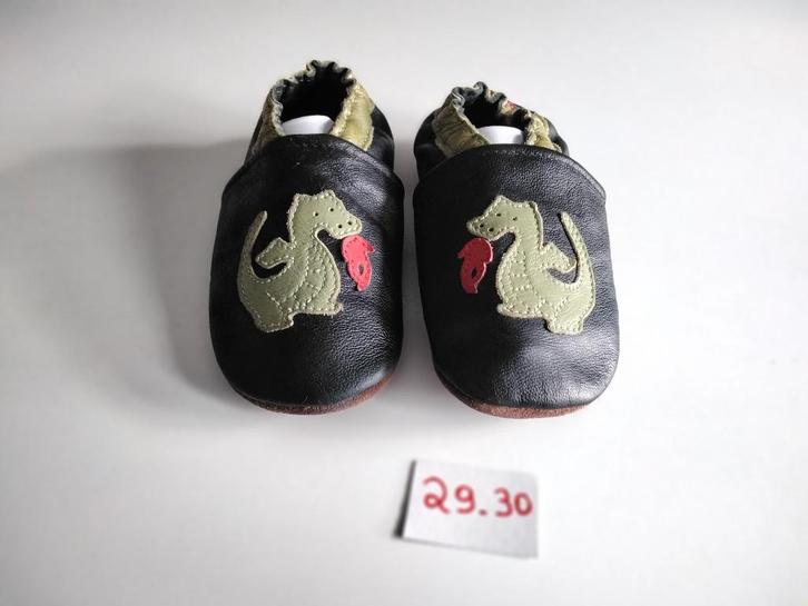 CAROZOO kinderpantoffels van zacht leer/PT.29-30, Kinderen en Baby's, Babykleding | Schoentjes en Sokjes, Zo goed als nieuw, Jongetje of Meisje