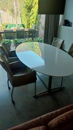 4 stoelen op wielen., Huis en Inrichting, Stoelen, Ophalen of Verzenden, Gebruikt