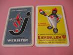 2 oude losse speelkaarten Charbonnages de Werister (181), Collections, Cartes à jouer, Jokers & Jeux des sept familles, Comme neuf