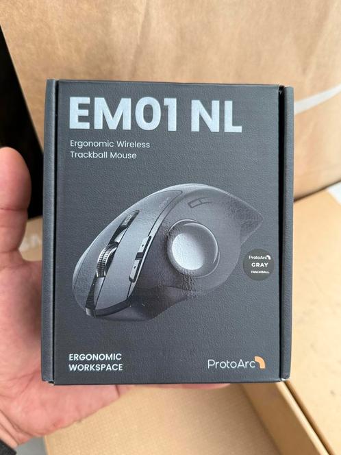 ProtoArc EMO1, Souris Trackball NEUF!!, Computers en Software, Muizen, Nieuw, Trackpad, Rechtshandig, Draadloos, Ergonomisch, Ophalen