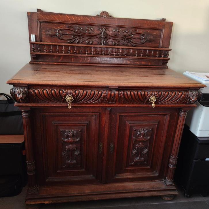 Antieke eiken buffetkast – neo-renaissance – eind 19e eeuw, Antiek en Kunst, Antiek | Meubels | Kasten, Ophalen