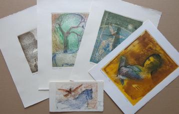ANDRE GOEZU / LOT 5 STUKS / KLEURETS-AQUATINT / 32x25cm SIG beschikbaar voor biedingen