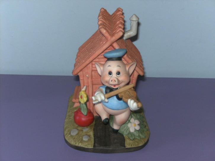 Disney beeld: de drie biggetjes., Collections, Disney, Utilisé, Statue ou Figurine, Autres personnages, Enlèvement ou Envoi