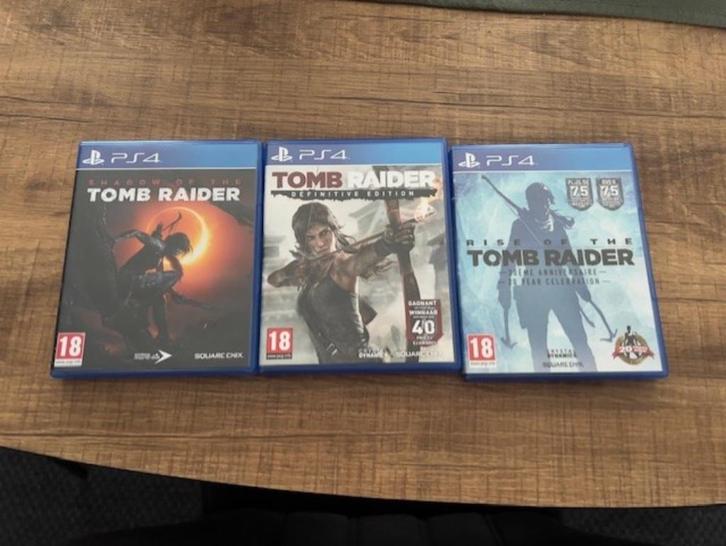 3 Tomb Raider games, Games en Spelcomputers, Games | Sony PlayStation 4, Zo goed als nieuw, Avontuur en Actie, 1 speler, Vanaf 18 jaar