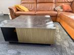 Metalen tafel met opbergvakken (metal / gold), Huis en Inrichting, Tafels | Salontafels, Ophalen, Zo goed als nieuw