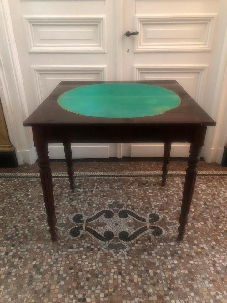 ANTIEKE MAHONIE SIDETABLE BIJZET TAFEL KAARTTAFEL FRANS, Antiek en Kunst, Antiek | Meubels | Tafels, Ophalen