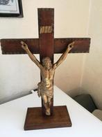 Grand Crucifix sur croix fait main - Vintage, Enlèvement