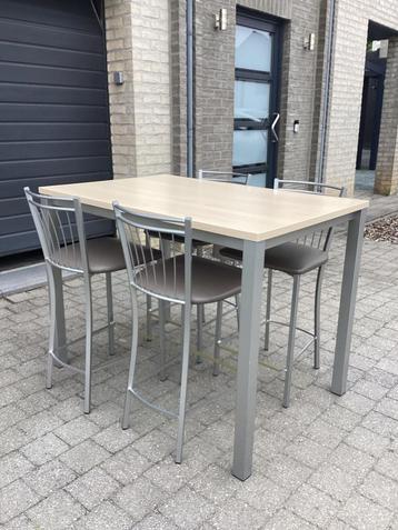 Table de bar avec 4 chaises avec dossiers, Enlèvement, Utilisé