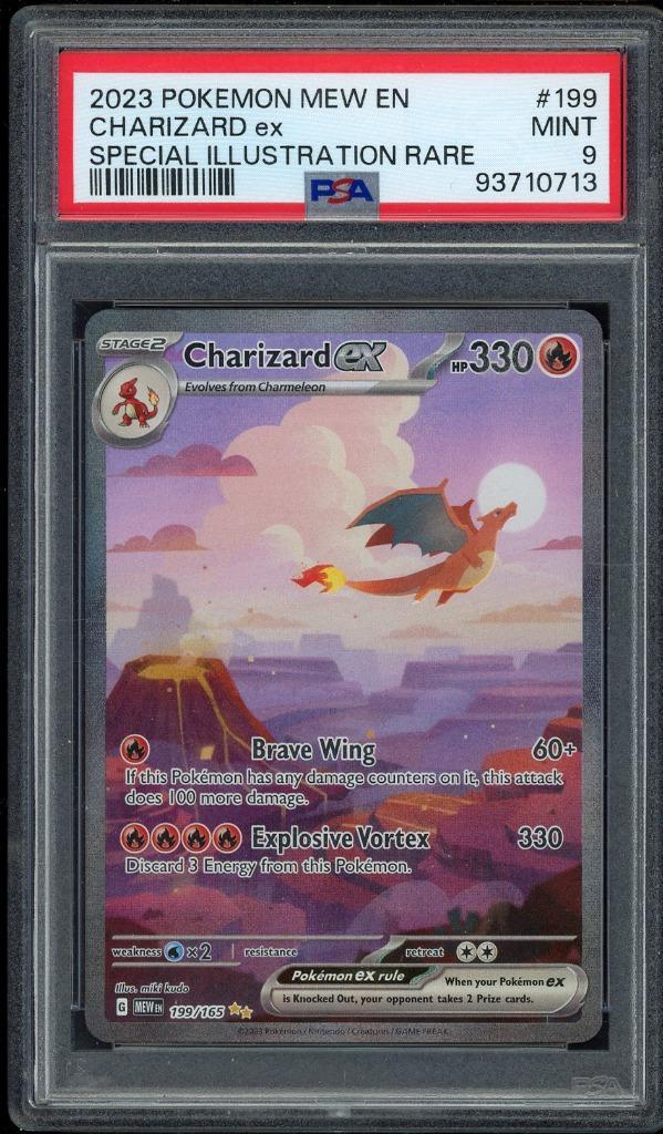 Charizard ex [SIR] PSA 9 - 199/165 - 151 2023, Hobby en Vrije tijd, Verzamelkaartspellen | Pokémon, Zo goed als nieuw, Losse kaart