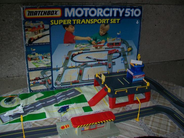 Matchbox Motorcity 510 - Super Transport Set  Garage Vintage, Kinderen en Baby's, Speelgoed |Speelgoedvoertuigen, Gebruikt, Ophalen of Verzenden