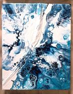 Abstract Modern Acryl canvas 24*30cm set wit/blauw, Ophalen of Verzenden