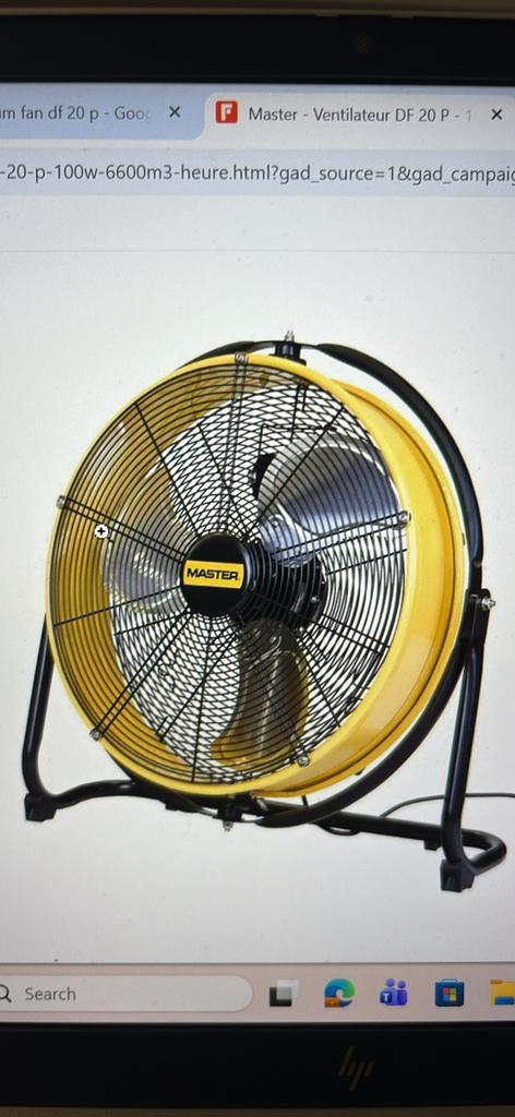 Master - Ventilateur DF 20 P - 100W - 6600m3/heure, Electroménager, Ventilateurs, Neuf, Ventilateur de sol, Enlèvement