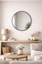 Ronde zwarte metalen wandspiegel Ø75 cm – zo goed als nieuw, Huis en Inrichting, Woonaccessoires | Spiegels, Ophalen, Rond, Zo goed als nieuw
