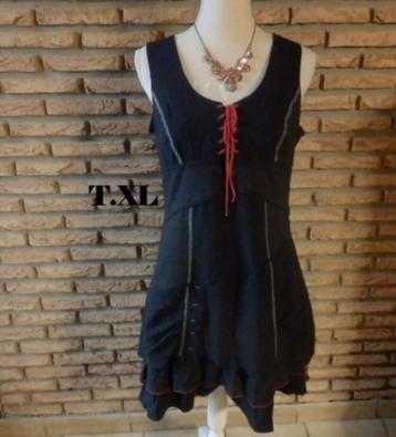 (27) -robe femme t. 42 noire et rouge - cache cache - beschikbaar voor biedingen