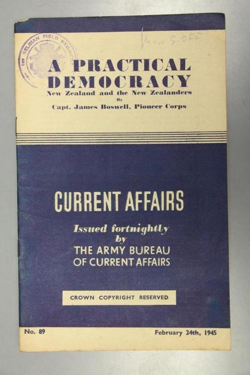 BUREAU DE L'ARMÉE DES AFFAIRES COURANTES 1945 ABCA, Livres, Guerre & Militaire, Utilisé, Général, Deuxième Guerre mondiale, Envoi