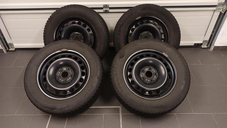 Kit hiver pneus + jantes, Auto-onderdelen, Banden en Velgen, Banden en Velgen, Winterbanden, 16 inch, 215 mm, Personenwagen, Gebruikt