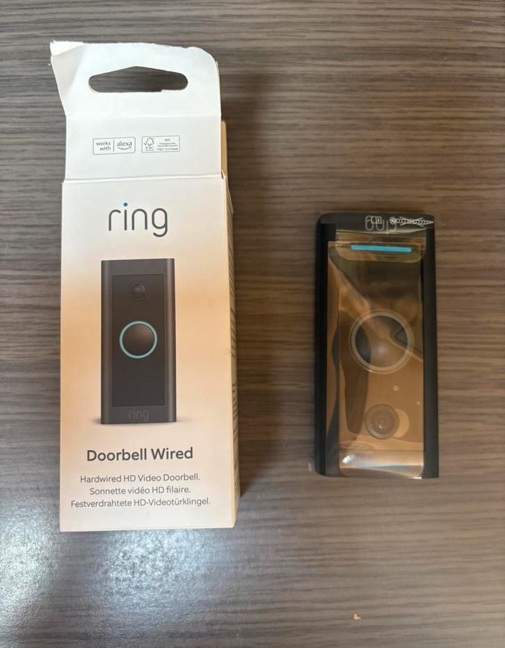 Ring videodeurbel, Huis en Inrichting, Deurbellen, Nieuw, Bedraad, Bewegingsdetectiesensor, Compatibel met smartphone, Ingebouwde camera