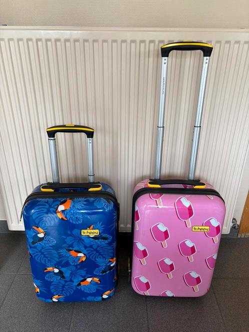 2 Reiskoffers handbagage 33L 53x35x20cm, BHappy, Handtassen en Accessoires, Koffers, Hard kunststof, 50 tot 60 cm, 35 tot 45 cm