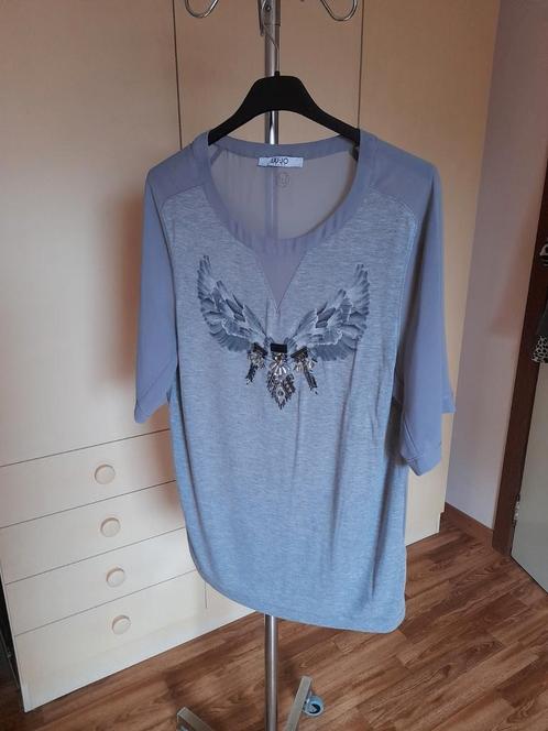 T'schirt met 3/4mouwen., Kleding | Dames, T-shirts, Nieuw, Maat 36 (S), Grijs, Korte mouw, Ophalen of Verzenden