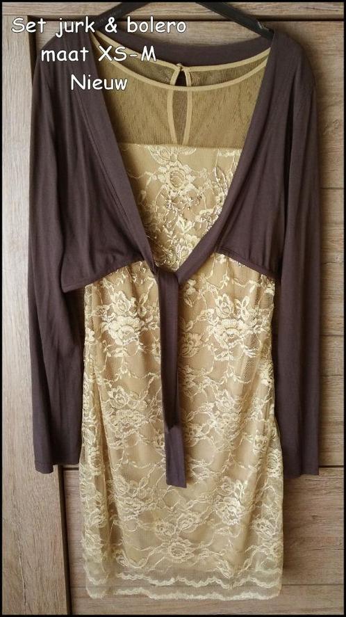 Splinternieuwe jurk met bolero K-Design XS-M, Vêtements | Femmes, Robes, Neuf, Taille 34 (XS) ou plus petite, Brun, Au-dessus du genou