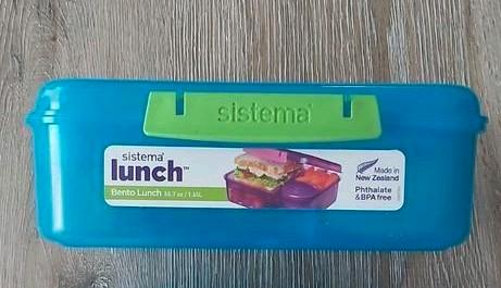 Sistema Bento to go Lunchbox brooddoos, Huis en Inrichting, Keuken | Tupperware, Zo goed als nieuw, Blauw, Ophalen of Verzenden