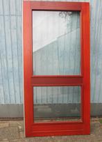 Hardhouten deuren met glas, ideaal serre/overkapping pr.p.st, Overige materialen, Gebruikt, Ophalen of Verzenden, Glas