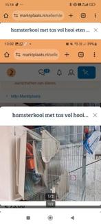 hamsterkooi met tas vol hooi eten enz, Dieren en Toebehoren, Ophalen, Gebruikt
