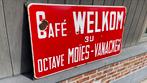 Emaille bord Café Welkom, Verzamelen, Ophalen, Gebruikt, Reclamebord