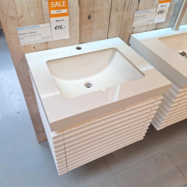 SALE Glans wit - Badmeubel met wastafel - Mynte 60, Maison & Meubles, Accessoires pour la Maison | Autre, Neuf, Enlèvement ou Envoi