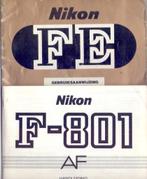 Nikon handleiding FE en F-801 (Nederlands), Gebruikt, Ophalen of Verzenden, Nikon