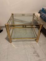 Table basse en verre avec structure dorée, Enlèvement, Comme neuf, Verre