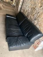 Salon 3+2 places : 2 Divans en cuir noir Très bon état, Enlèvement, Comme neuf, Quatre personnes ou plus, Cuir