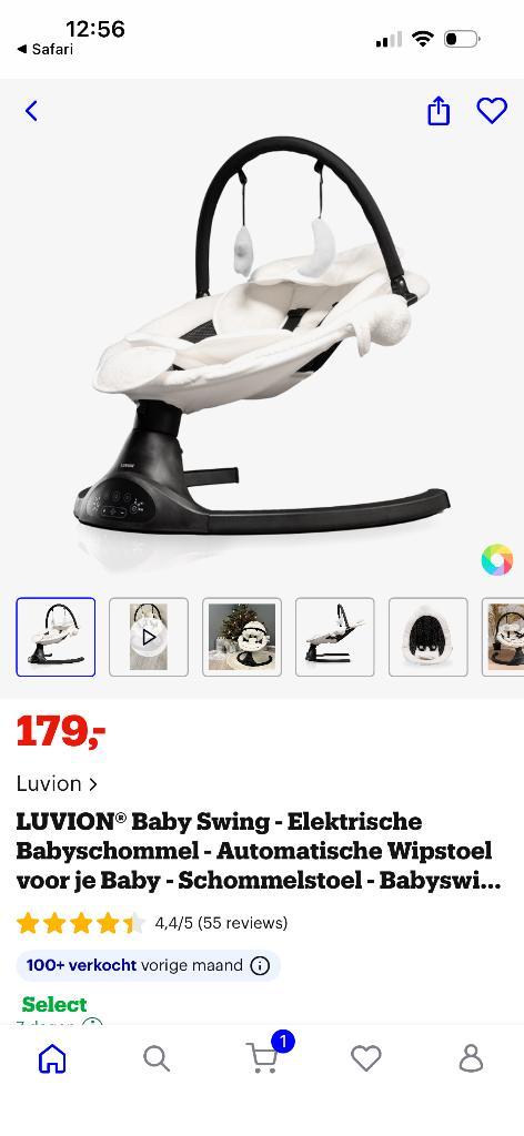 Babyswing Luvion, Kinderen en Baby's, Wipstoeltjes, Zo goed als nieuw, Wipstoel, Overige merken, Met gordel(s) of riempje(s), Ophalen