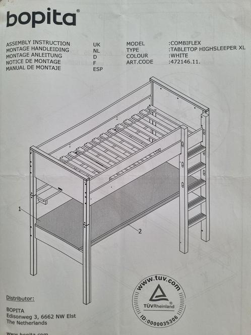 Kinderslaapkamer hoogslaper/stapelbed met bureau en kast, Huis en Inrichting, Slaapkamer | Complete slaapkamers, Gebruikt, Eenpersoons
