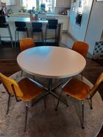 Ronde tafel + 4 stoelen, Ophalen, Gebruikt, Rond, Vier personen