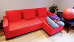 Canapé d'angle convertible rouge, Huis en Inrichting, Zetels | Zetels, Ophalen, Gebruikt, Hoekbank, Driepersoons