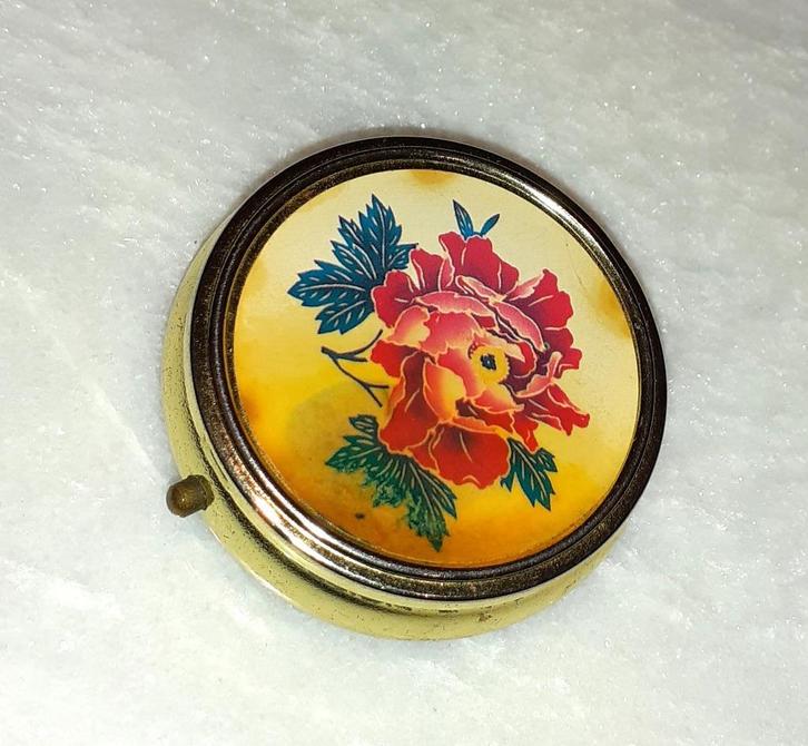 pillendoosje vintage met bloem, Antiek en Kunst, Curiosa en Brocante, Verzenden