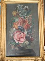 Schilderij bloemen met mooie antieke kader., Ophalen