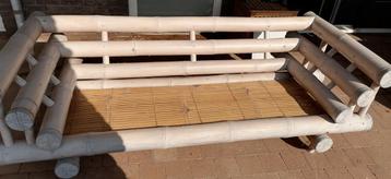 Grote 3 zits bamboe tuin / terras bank, Ophalen, Gebruikt