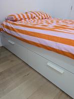 Bed Brimnes Ikea met lattenbodem (matras ook mogelijk), Huis en Inrichting, Slaapkamer | Bedden, Ophalen, Wit, Tweepersoons, 140 cm